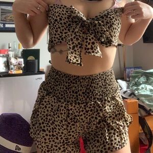 2 piece leopard outfit